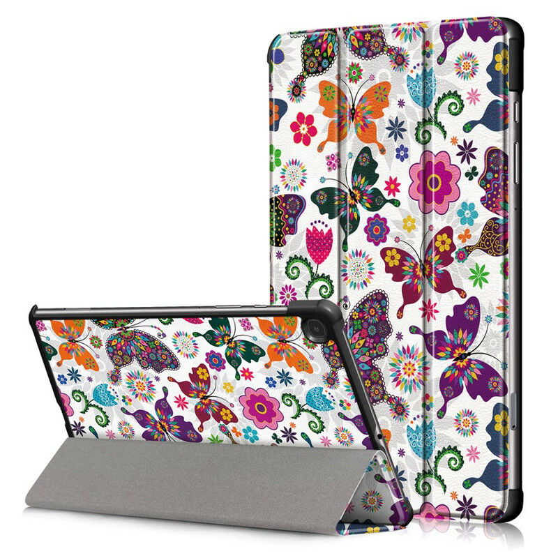 Smart Case Samsung Galaxy Tab S6 Lite Renforcée Papillons et Fleurs