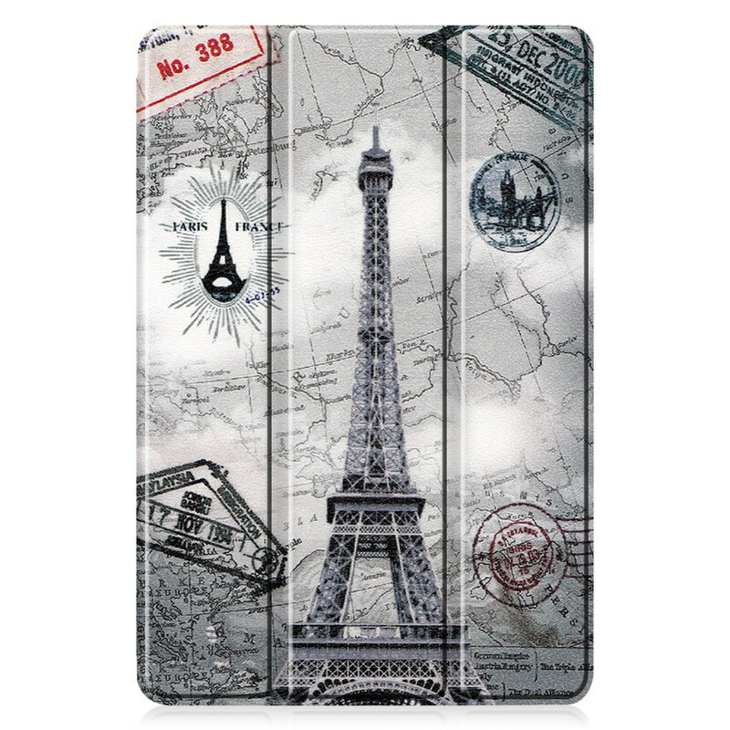 Smart Case Samsung Galaxy Tab S6 Lite Porte-Stylo Tour Eiffel Rétro