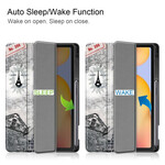 Smart Case Samsung Galaxy Tab S6 Lite Porte-Stylo Tour Eiffel Rétro