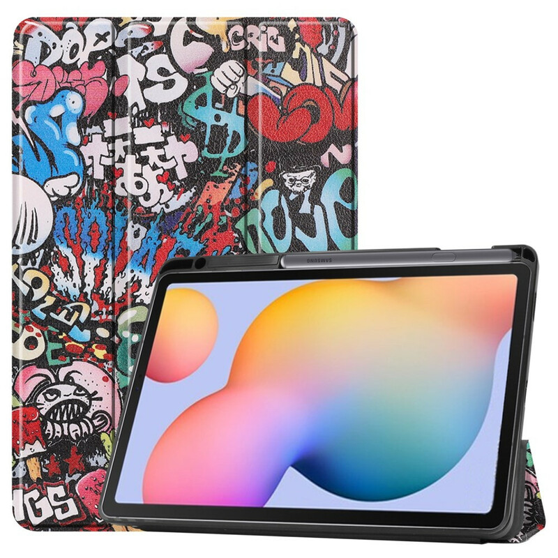 Smart Case Samsung Galaxy Tab S6 Lite Porte-Crayon Graffitis Smart Case Samsung Galaxy Tab S6 Lite Porte-Crayon Graffitis