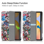 Smart Case Samsung Galaxy Tab S6 Lite Porte-Crayon Graffitis Smart Case Samsung Galaxy Tab S6 Lite Porte-Crayon Graffitis