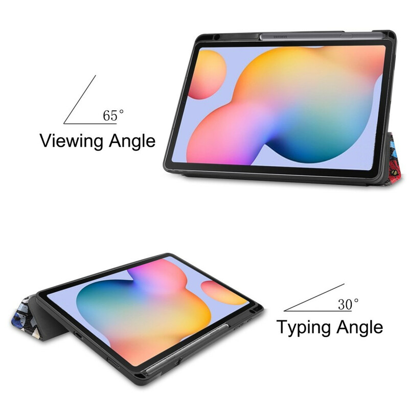 Smart Case Samsung Galaxy Tab S6 Lite Porte-Crayon Graffitis Smart Case Samsung Galaxy Tab S6 Lite Porte-Crayon Graffitis
