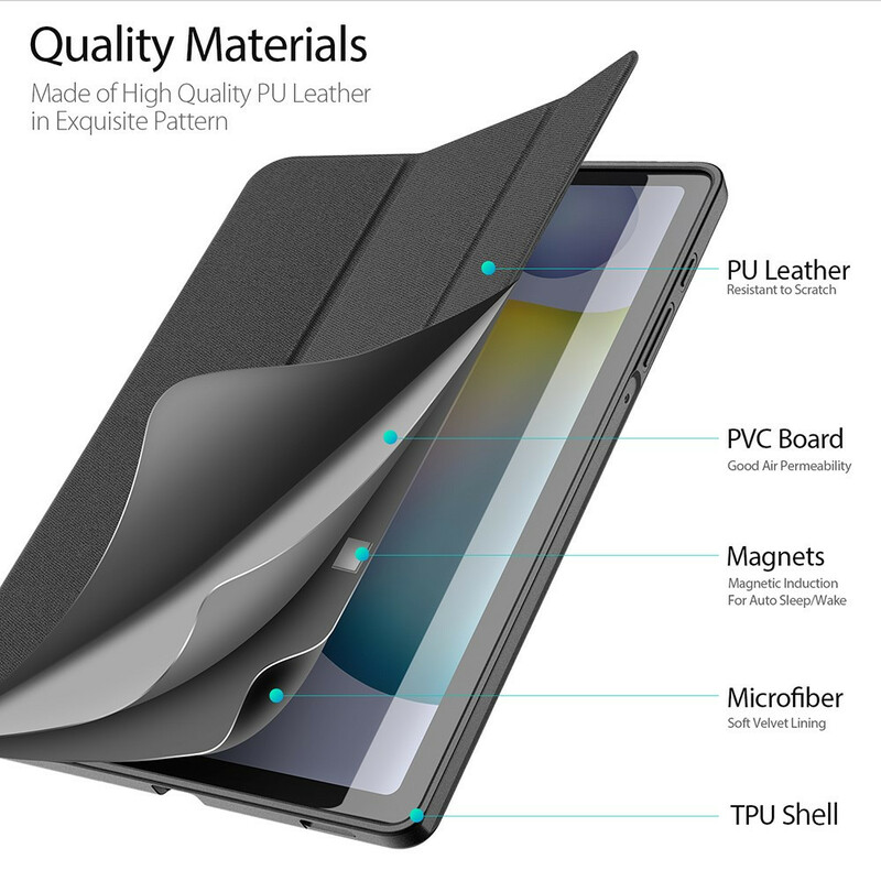 Smart Case Samsung Galaxy Tab S6 Lite Domo Series Porte-Crayon DUX-DUCIS Smart Case Samsung Galaxy Tab S6 Lite Domo Series Porte-Crayon DUX-DUCIS
