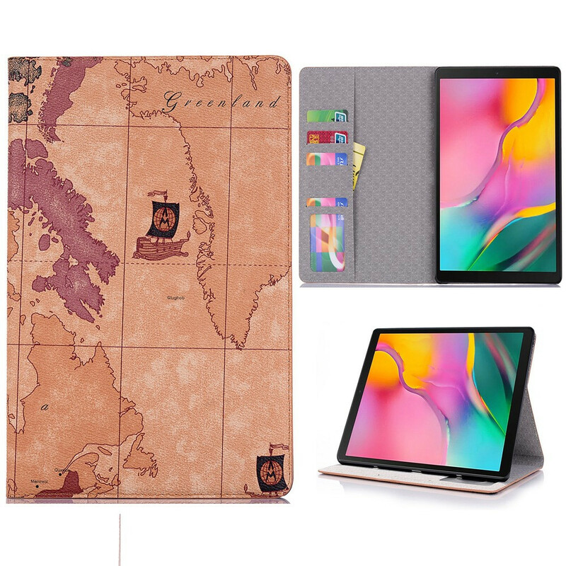 Étui Samsung Galaxy Tab S6 Lite Carte Vintage Étui Samsung Galaxy Tab S6 Lite Carte Vintage