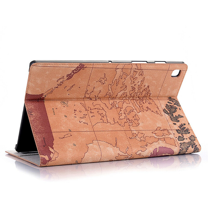 Étui Samsung Galaxy Tab S6 Lite Carte Vintage Étui Samsung Galaxy Tab S6 Lite Carte Vintage