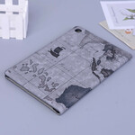 Étui Samsung Galaxy Tab S6 Lite Carte Vintage Étui Samsung Galaxy Tab S6 Lite Carte Vintage