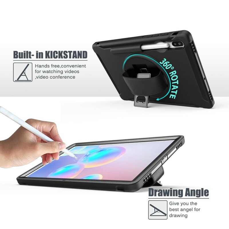 Coque Samsung Galaxy Tab S6 Triple Protection avec Sangle et Support