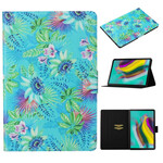 Housse Samsung Galaxy Tab S5e Fleurs et Feuilles Housse Samsung Galaxy Tab S5e Fleurs et Feuilles