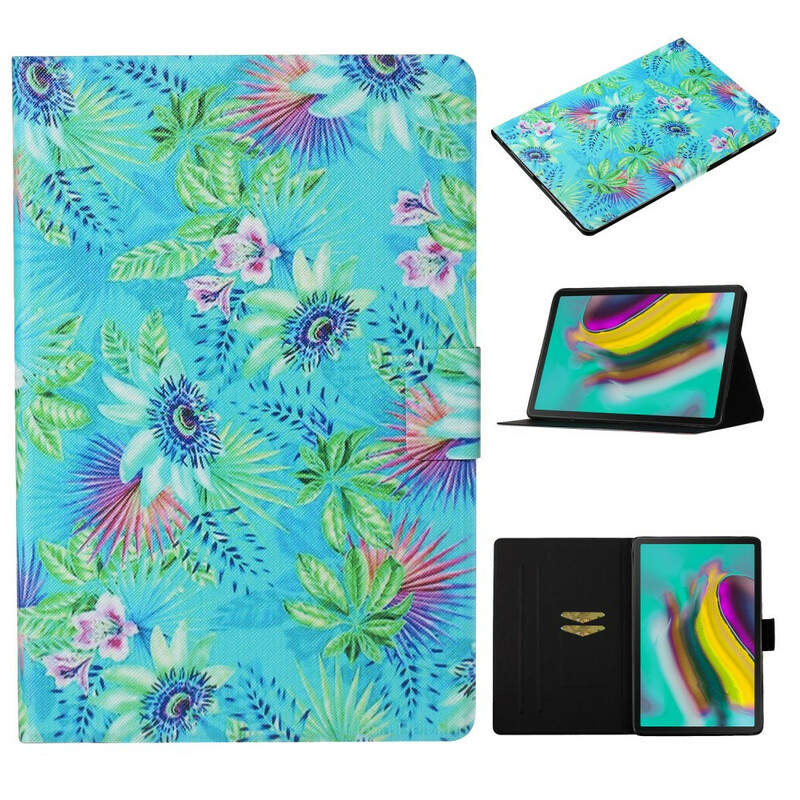 Housse Samsung Galaxy Tab S5e Fleurs et Feuilles