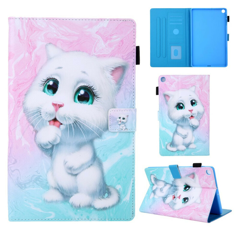 Housse Samsung Galaxy Tab A 10.1 (2019) Chaton Marbre