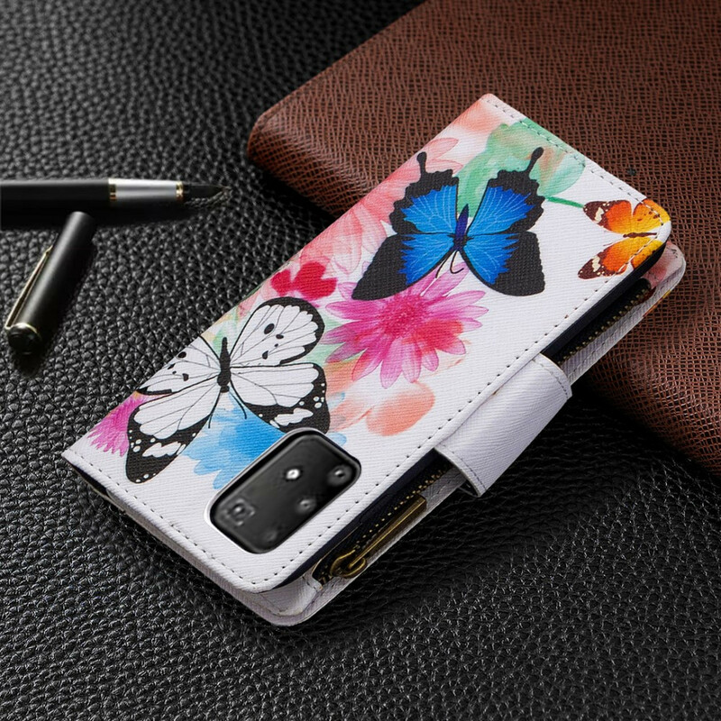 Housse Samsung Galaxy S10 Lite Poche Zippée Papillons Housse Samsung Galaxy S10 Lite Poche Zippée Papillons