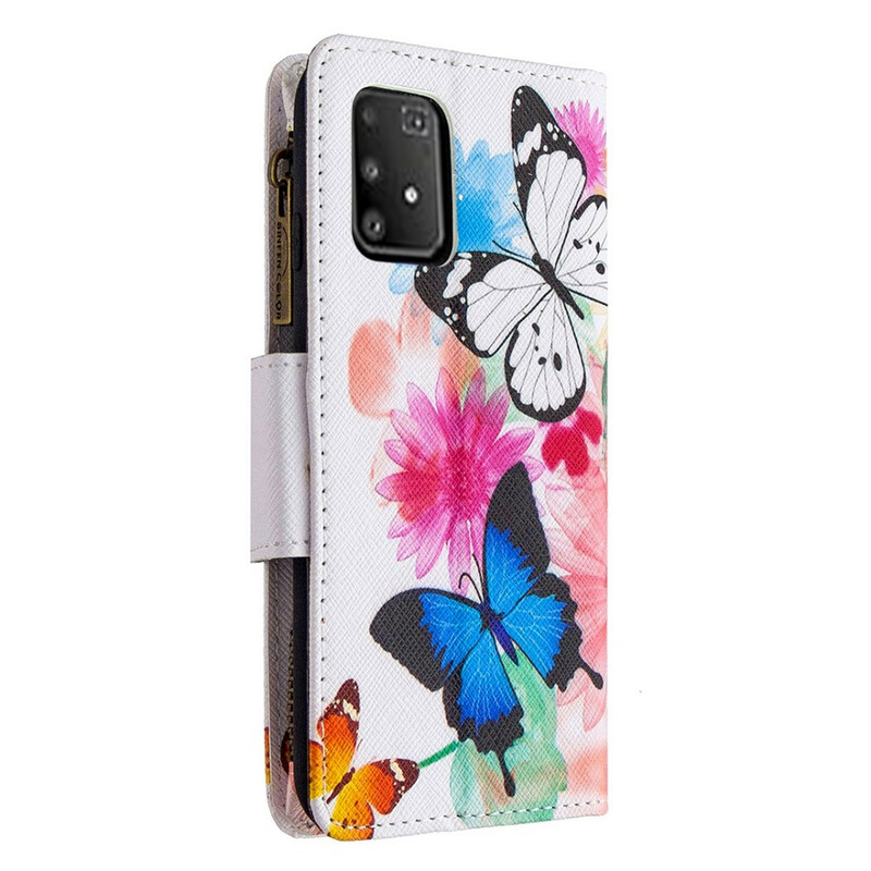 Housse Samsung Galaxy S10 Lite Poche Zippée Papillons Housse Samsung Galaxy S10 Lite Poche Zippée Papillons