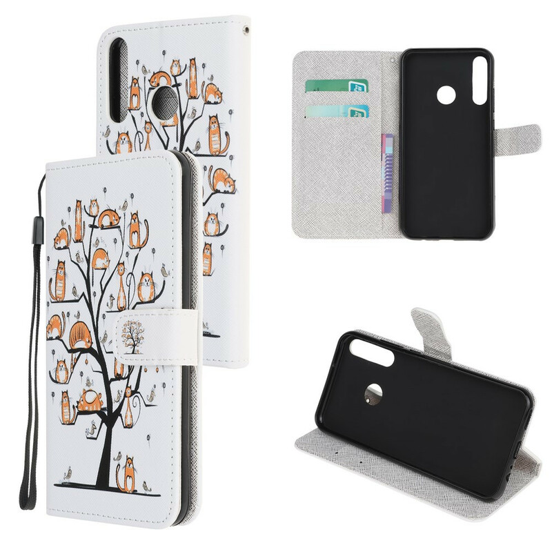 Housse Huawei Y6p Funky Cats à Lanière Housse Huawei Y6p Funky Cats à Lanière