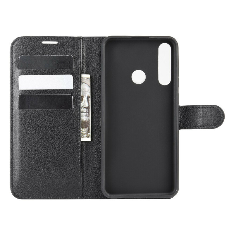 Housse Huawei Y6p Simili Cuir Litchi Classique Housse Huawei Y6p Simili Cuir Litchi Classique
