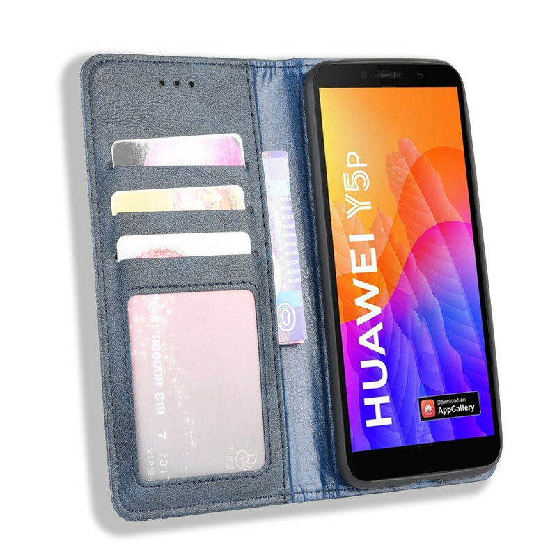 Flip Cover Huawei Y5p Effet Cuir Vintage Stylisé Flip Cover Huawei Y5p Effet Cuir Vintage Stylisé