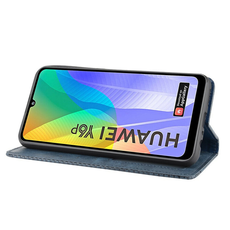 Flip Cover Huawei Y6p Effet Cuir Vintage Stylisé