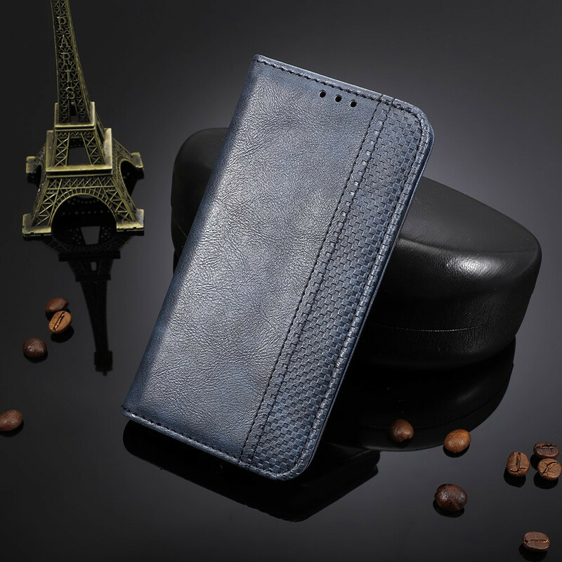 Flip Cover Huawei Y6p Effet Cuir Vintage Stylisé