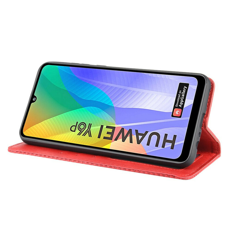 Flip Cover Huawei Y6p Effet Cuir Vintage Stylisé
