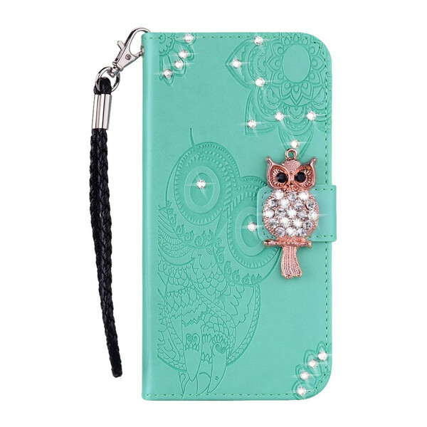 Housse Huawei Y5p Hibou Mandala et Breloque