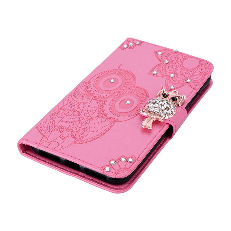 Housse Huawei Y5p Hibou Mandala et Breloque