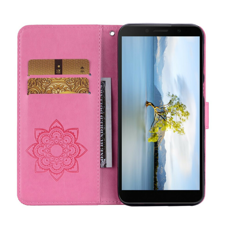Housse Huawei Y5p Hibou Mandala et Breloque Housse Huawei Y5p Hibou Mandala et Breloque