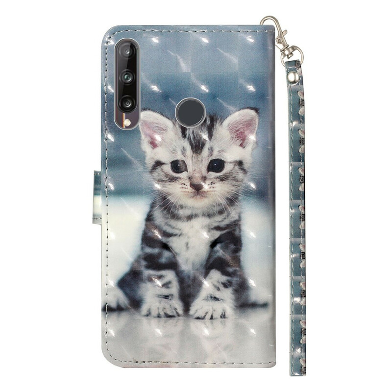Housse Huawei Y6p Chaton Light Spots à Lanière Housse Huawei Y6p Chaton Light Spots à Lanière