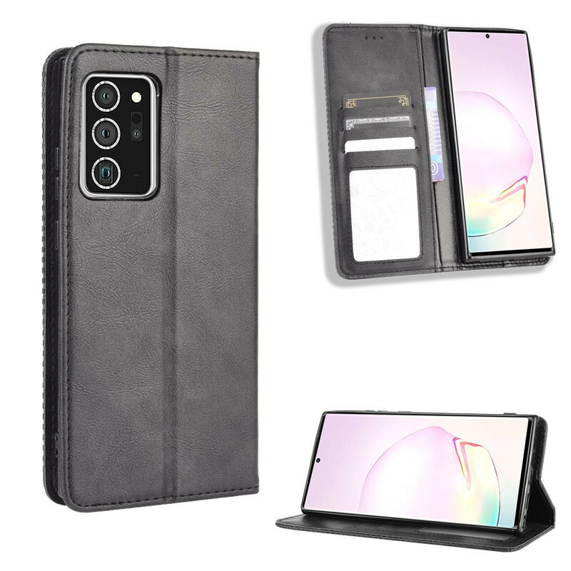 Flip Cover Samsung Galaxy Note 20 Effet Cuir Vintage Stylisé Flip Cover Samsung Galaxy Note 20 Effet Cuir Vintage Stylisé