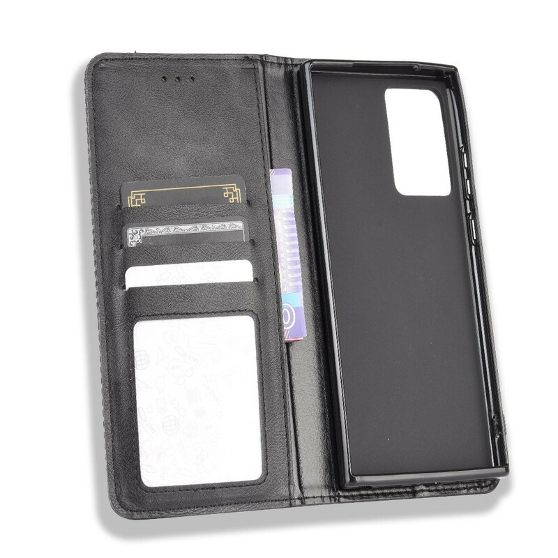 Flip Cover Samsung Galaxy Note 20 Effet Cuir Vintage Stylisé Flip Cover Samsung Galaxy Note 20 Effet Cuir Vintage Stylisé
