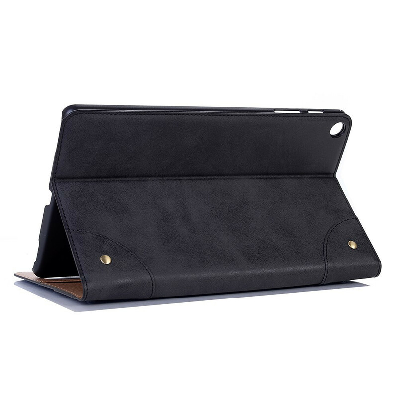 Étui Samsung Galaxy Tab A 10.1 (2019) Simili Cuir Vintage Rivets Étui Samsung Galaxy Tab A 10.1 (2019) Simili Cuir Vintage Rivets