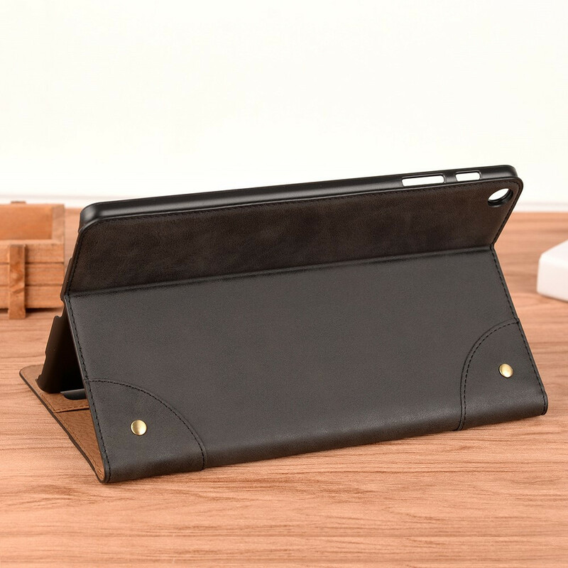 Étui Samsung Galaxy Tab A 10.1 (2019) Simili Cuir Vintage Rivets Étui Samsung Galaxy Tab A 10.1 (2019) Simili Cuir Vintage Rivets