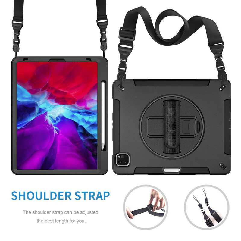 Coque iPad Pro 12.9" (2020) / (2018) Hybride avec Bandoulière Coque iPad Pro 12.9" (2020) / (2018) Hybride avec Bandoulière