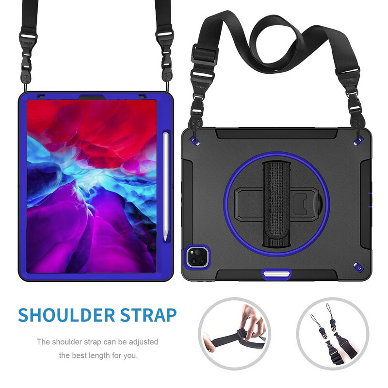 Coque iPad Pro 12.9" (2020) / (2018) Hybride avec Bandoulière Coque iPad Pro 12.9" (2020) / (2018) Hybride avec Bandoulière