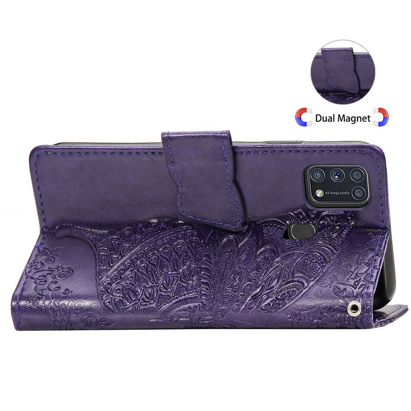 Housse Samsung Galaxy M31 Demi Papillons Housse Samsung Galaxy M31 Demi Papillons