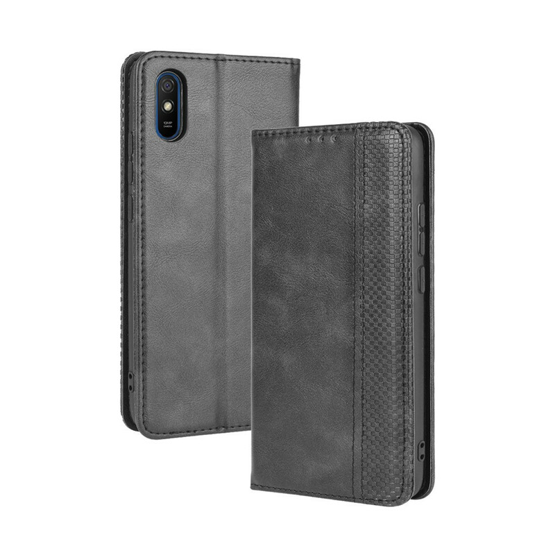 Flip Cover Xiaomi Redmi 9A Effet Cuir Vintage Stylisé Flip Cover Xiaomi Redmi 9A Effet Cuir Vintage Stylisé