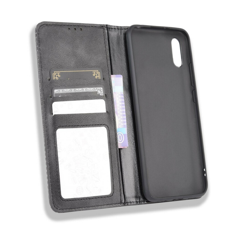 Flip Cover Xiaomi Redmi 9A Effet Cuir Vintage Stylisé Flip Cover Xiaomi Redmi 9A Effet Cuir Vintage Stylisé