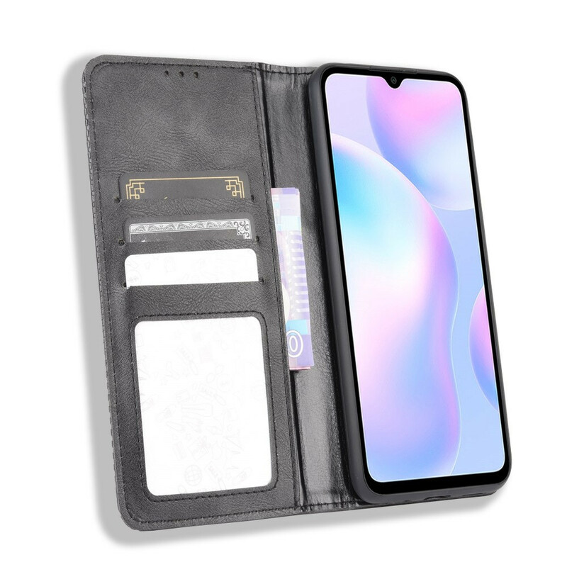 Flip Cover Xiaomi Redmi 9A Effet Cuir Vintage Stylisé Flip Cover Xiaomi Redmi 9A Effet Cuir Vintage Stylisé