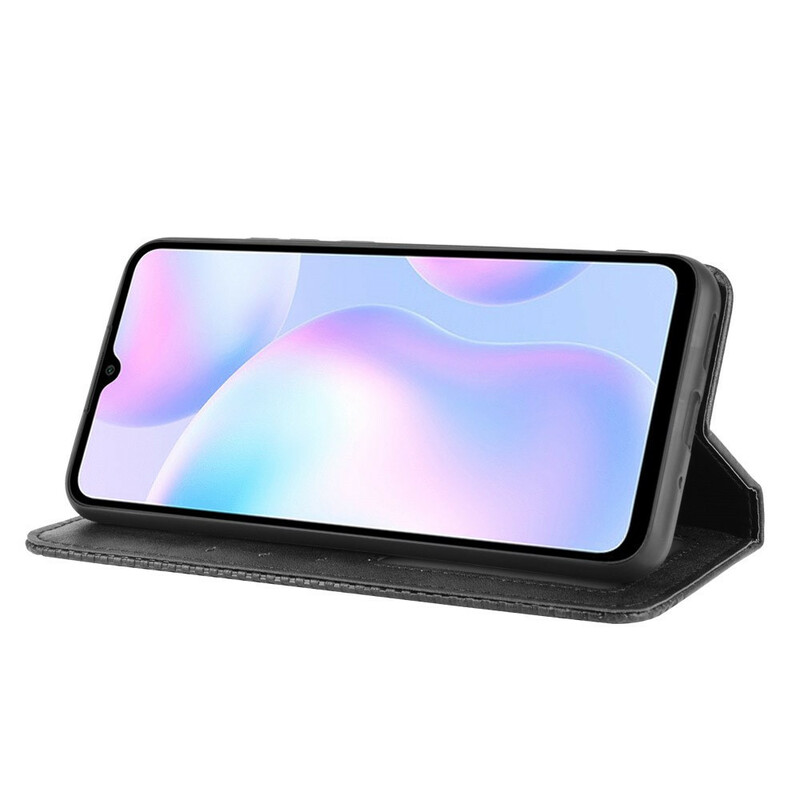 Flip Cover Xiaomi Redmi 9A Effet Cuir Vintage Stylisé Flip Cover Xiaomi Redmi 9A Effet Cuir Vintage Stylisé