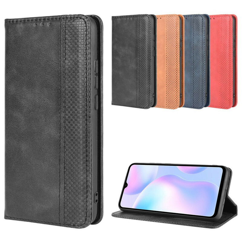 Flip Cover Xiaomi Redmi 9A Effet Cuir Vintage Stylisé