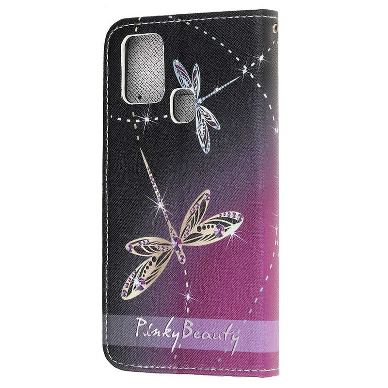 Housse Samsung Galaxy M31 Libellules à Lanière Housse Samsung Galaxy M31 Libellules à Lanière