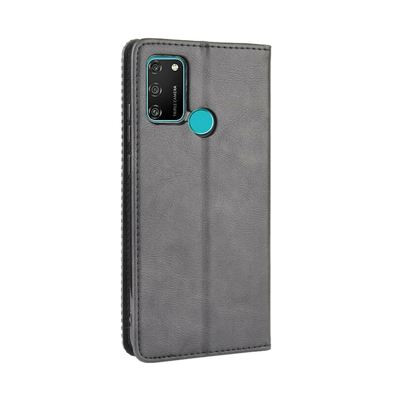 Flip Cover Honor 9A Effet Cuir Vintage Stylisé