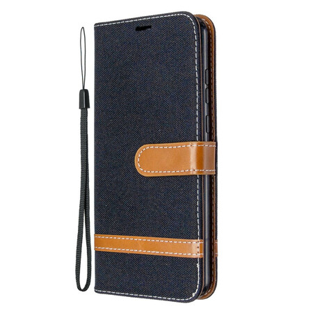 Housse Honor 9A Tissu et Effet Cuir à Lanière
