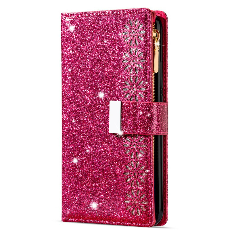Housse Samsung Galaxy Note 20 Paillettes Portefeuille Zip Housse Samsung Galaxy Note 20 Paillettes Portefeuille Zip