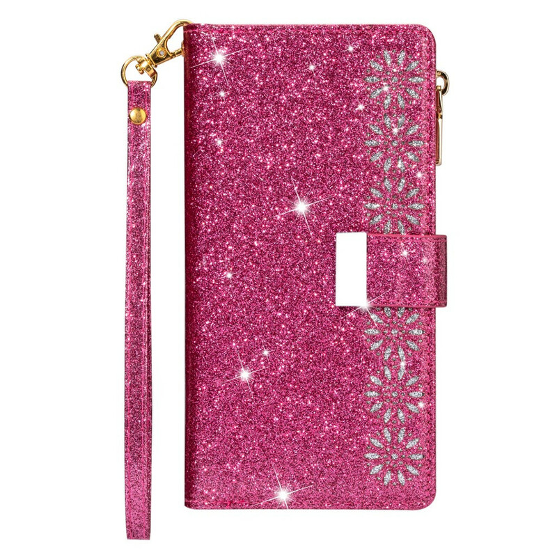 Housse Samsung Galaxy Note 20 Paillettes Portefeuille Zip Housse Samsung Galaxy Note 20 Paillettes Portefeuille Zip