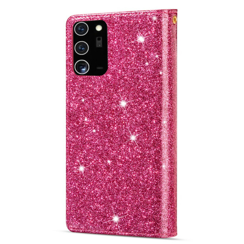 Housse Samsung Galaxy Note 20 Paillettes Portefeuille Zip