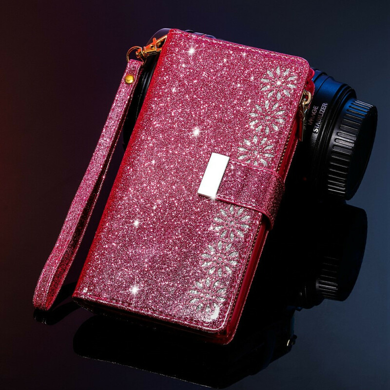 Housse Samsung Galaxy Note 20 Paillettes Portefeuille Zip Housse Samsung Galaxy Note 20 Paillettes Portefeuille Zip