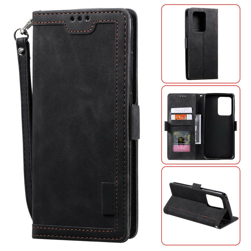 Housse Samsung Galaxxy Note 20 Ultra Simili Cuir Rétro avec Lanière Housse Samsung Galaxxy Note 20 Ultra Simili Cuir Rétro avec Lanière