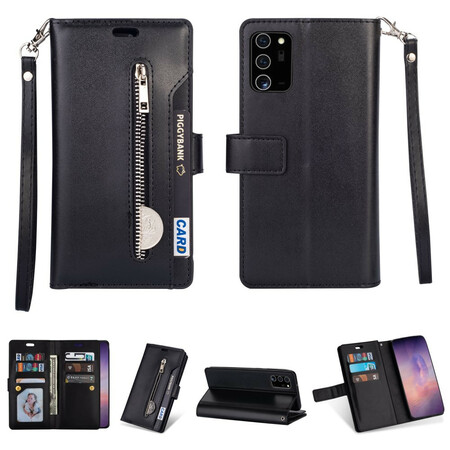 Housse Samsung Galaxy Note 20 Ultra Porte-Monnaie avec Lanière