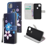 Housse Google Pixel 4a Fleurs Lunaires à Lanière Housse Google Pixel 4a Fleurs Lunaires à Lanière