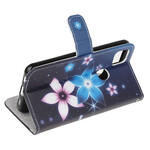 Housse Google Pixel 4a Fleurs Lunaires à Lanière Housse Google Pixel 4a Fleurs Lunaires à Lanière