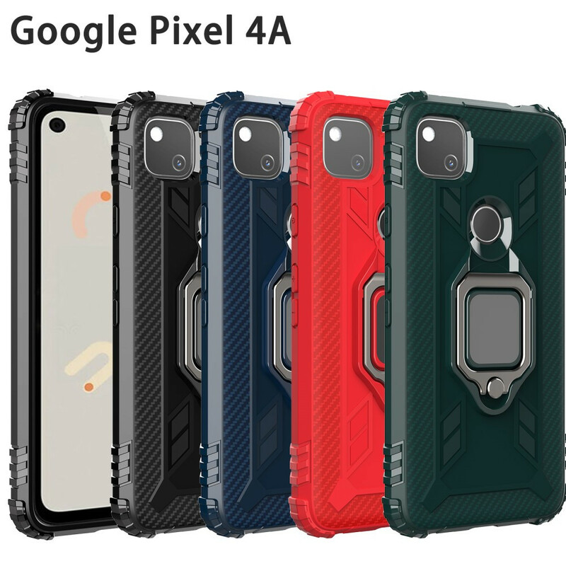 Coque Google Pixel 4a Ring et Fibre Carbone